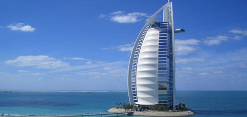 Burj al Arab, Dubai, U.A.E. - the world's most luxurious and only 7-star hotel.