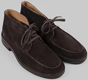 Drake's Crosby Moc-Toe Chukka Boot Dark Brown Roughout Suede with Rubber Sole: £345.