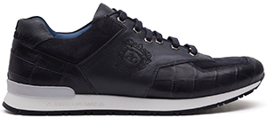 Angelo Galasso uxurious deep blue calf leather, crocodile & suede sneakers: £3,200.