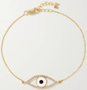 Mateo Eye of Protection 14-karat gold, enamel & diamond bracelet: US$1,500.