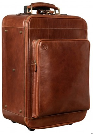 Maxwell Scott The Piazzale Wheeled Leather Trolley Case: US$1,157.