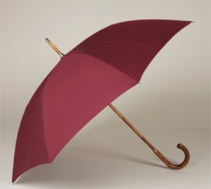 Anderson & Sheppard Cotton Umbrella with Maple Handle - Burgundy: £225.