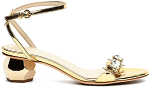 Frances Valentine Beatrix Metallic Leather Sandals Gold: US$495.