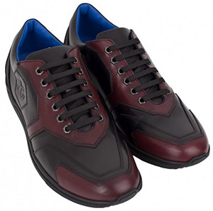 Angelo Galasso Black & Burgundy Leather Sneakers: €550.