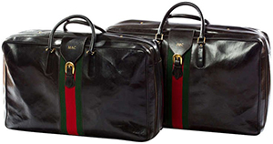 Gucci vintage 1970s Gucci leather luggage set.