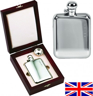 Sterling Silver Victorian Style 4oz Stamped English Hip Flask: £599.99.