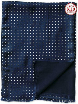 Charles Tyrwhitt Navy spot printed silk scarf: US$79.