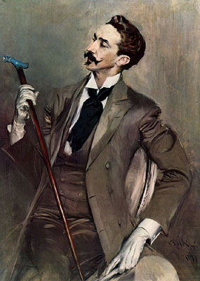 Portrait (1897) by Giovanni Boldini of French poet, writer and dandy, comte Robert de Montesquiou (1855-1921).