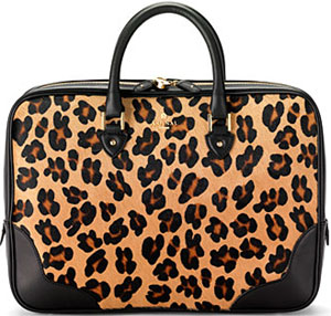 Aspinal of London Leopard Haircalf with Smooth Black Women's Mount Street Business Bag: £450.