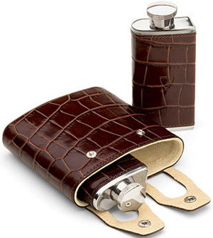 Aspinal of London Double 6oz Leather Hip Flask: €84.