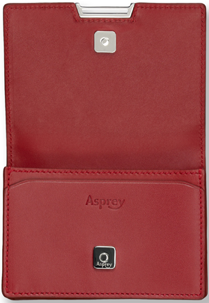 Asprey Pimlico Card Case, Red Ascot Calf: US$270.