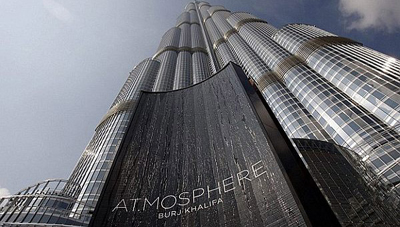 World's highest restaurant: At.mosphere restaurant at Burj Khalifa, Dubai, U.A.E.