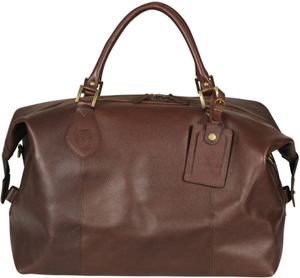 Barbour Leather Medium Travel Holdall - Dark Brown: £279.