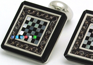 Bromleys Roman Onyx and Chess Mother of Pearl Cufflinks: £75.