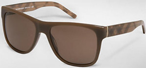 Burberry Men's Check Detail Square Frame Sunglasses: US$190.