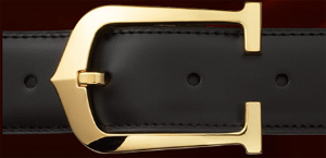 Cartier Elongated C Decor Buckle Belt, Reversible Strap: US$590.