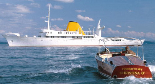 Aristotle Onassis' legendary, now restored, luxury yacht Christina O.