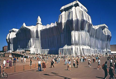 Wrapped Reichstag (1995) by Christo and Jeanne-Claude.