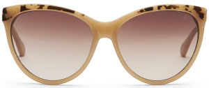 Kenneth Cole Taupe Plastic Cat-Eye Sunglasses with Gradient Brown Lenses women's sunglasses: US$98.