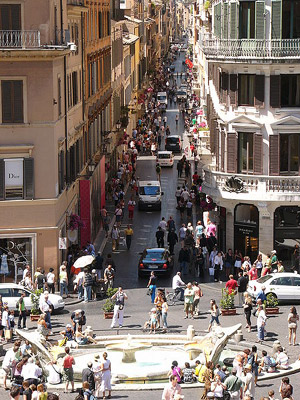 Via Condotti (officially Via dei Condotti) is a busy and fashionable street of Rome, Italy. It begins at the foot of the Spanish steps.