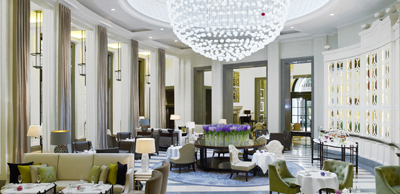 Afternoon tea at The Lobby Lounge at Corinthia Hotel, Whitehall Place, London SW1A 2BD, England, U.K.