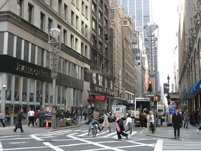 The Diamond District. View of the Diamond District at 47th Street and 5th Avenue.