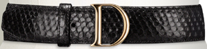 D by Dior Black Python Women's Belt.
