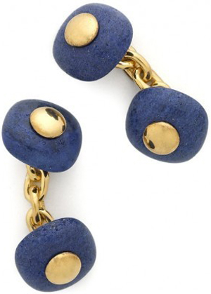 Drake's Hallmarked Gold Plated Sterling Silver Lapis Cufflinks: £455.