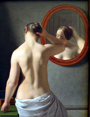 Woman Standing in Front of a Mirror (1841) by C. W. Eckersberg.