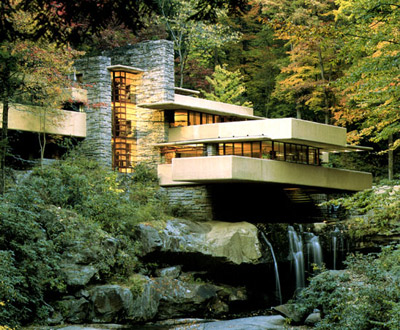Fallingwater designed by American architect Frank Lloyd Wright. Mill Run, Pennsylvania, U.S.A.