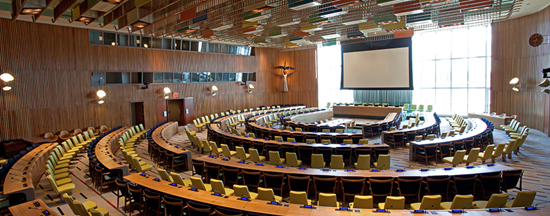 United Nations' Trusteeship Council Chamber. Designed by Finn Juhl.