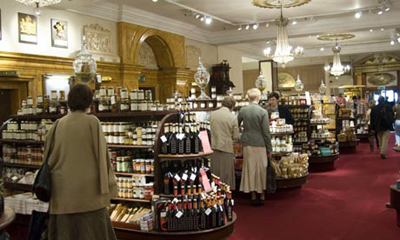 Buying olive oil at Fortnum & Mason, London, U.K.