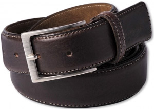 Gagliardi Brown Luxury Plain Leather Belt Beige Contrast Edge Stitching: €29.