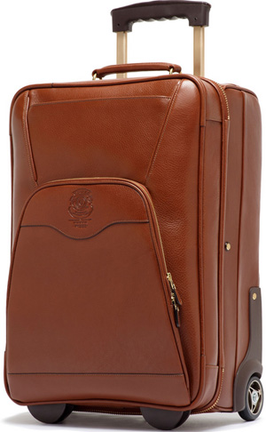 Ghurka Pontoon II No. 233 Vintage Chestnut Leather Rolling Luggage: US$1,995.