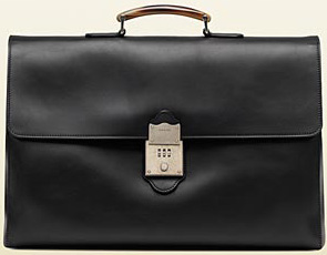 Gucci Helmut Hand-Stained Leather Briefcase: US$3,300.
