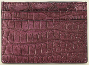 Gucci women's cherry color crocodile with cherry leather trim card case: US$295.