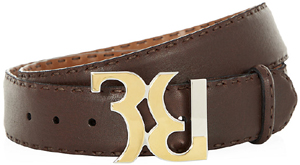 Billionaire Logo Buckle Leather Men's Belt.