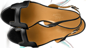 Hermès sandal in black calfskin: US$890.