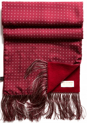 Huntsman Handmade reversible cashmere and silk men's scarf: £350.