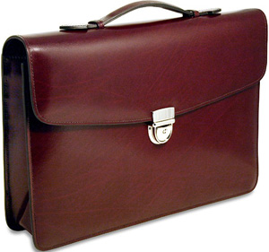 Jack Georges Milano Flapover Leather Briefcase #3501: US$275.