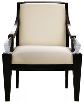 Lalique Victoire fauteuil Black lacquered & ivory silk Clear crystal: €14,300.