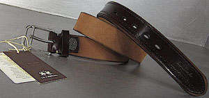 La Martina Genuine Leather Brown Cognac Saddlery Hand Made Exclusive Men's Belt: €77.