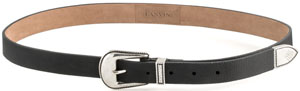 Lanvin Black grained Calfskin Men's Belt with Lasered Pattern: US$920.