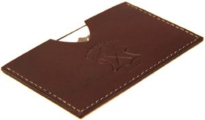 LeatherProjects Card holder, brown.