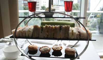 Afternoon Tea at The River Bar at Lowry Hotel, Chapel Wharf, Manchester M3 5LH, England, U.K.