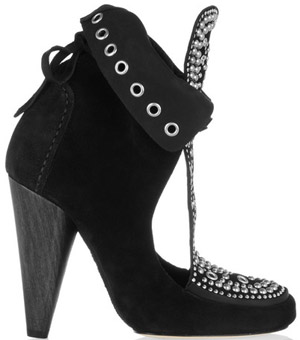 Isabel Marant Mossa studded cutout suede ankle boots: €720.