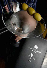 World's most expensive drink: Martini on the Rock at The Algonquin Hotel.