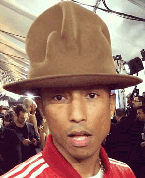 Pharrell Williams Vivienne Westwood 'Mountain' Hat worn at the 2014 GRAMMY's.