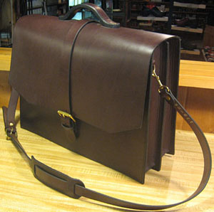 Narragansett briefcase of English bridle leather.