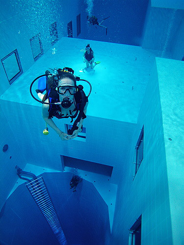 World's deepest indoor swimming pool: Nemo 33, Brussels, Belgium.